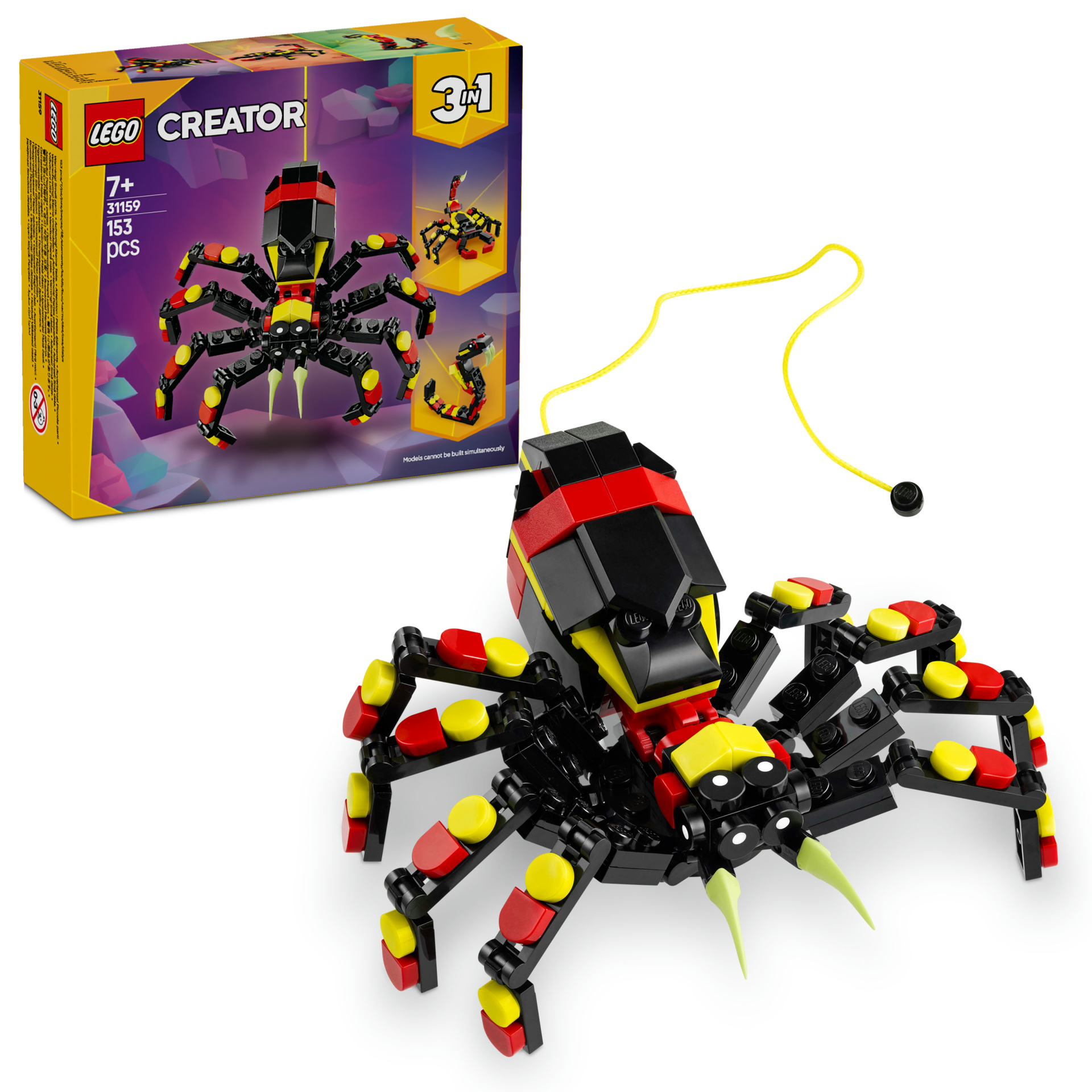 LEGO® Creator 3'ü 1 Arada Vahşi Hayvanlar: Şaşırtıcı Örümcek Oyun Seti 31159