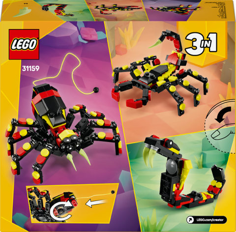 LEGO® Creator 3'ü 1 Arada Vahşi Hayvanlar: Şaşırtıcı Örümcek Oyun Seti 31159