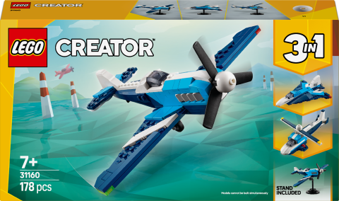 LEGO® Creator 3'ü 1 Arada Uçak: Yarış Uçağı Araç Oyun Seti 31160