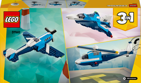 LEGO® Creator 3'ü 1 Arada Uçak: Yarış Uçağı Araç Oyun Seti 31160