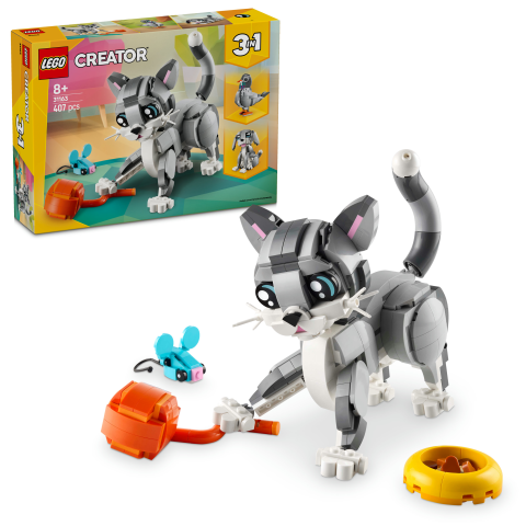 LEGO® Creator 3’ü 1 Arada Oyunbaz Kedi Hayvanlı Oyun Seti 31163