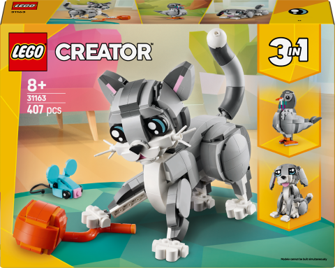 LEGO® Creator 3’ü 1 Arada Oyunbaz Kedi Hayvanlı Oyun Seti 31163