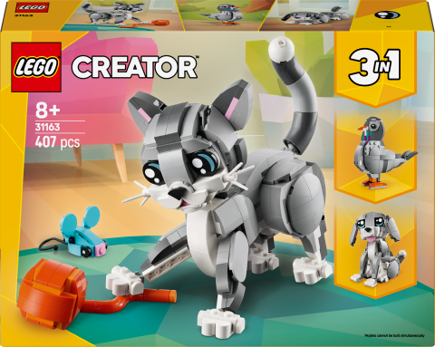 LEGO® Creator 3’ü 1 Arada Oyunbaz Kedi Hayvanlı Oyun Seti 31163