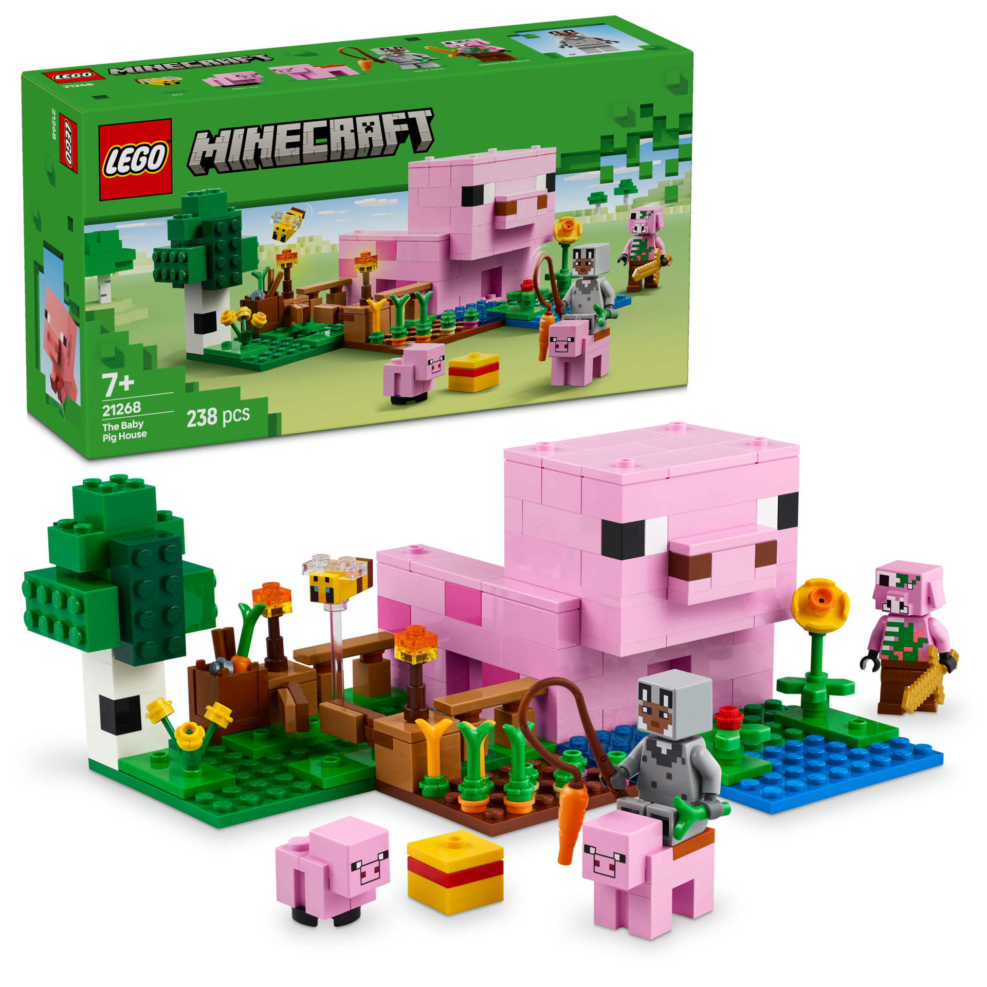 LEGO® Minecraft® Yavru Domuz Evi Çocuklar için Hayvanlı Yapım Oyuncağı 21268