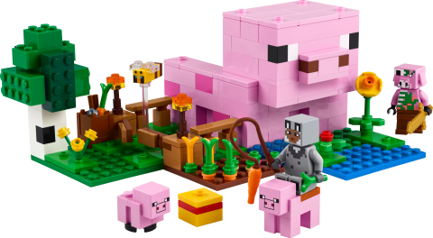 LEGO® Minecraft® Yavru Domuz Evi Çocuklar için Hayvanlı Yapım Oyuncağı 21268