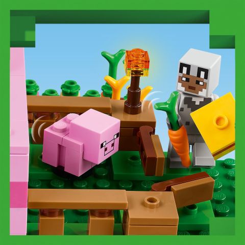 LEGO® Minecraft® Yavru Domuz Evi Çocuklar için Hayvanlı Yapım Oyuncağı 21268