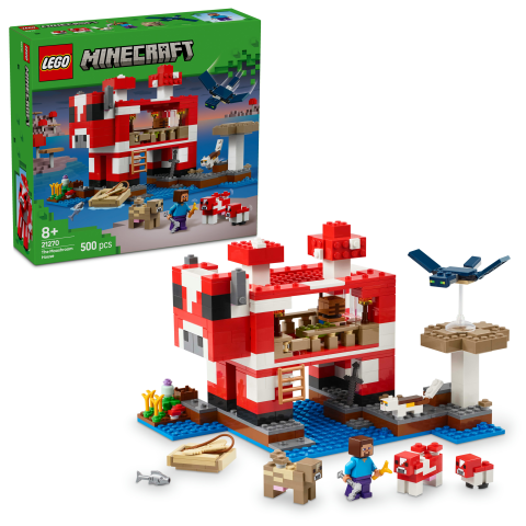LEGO® Minecraft® Mooshroom Evi Çocuklar için Ada Oyuncağı 21270