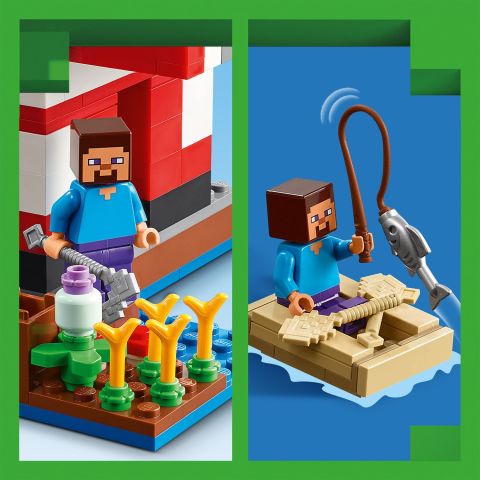 LEGO® Minecraft® Mooshroom Evi Çocuklar için Ada Oyuncağı 21270