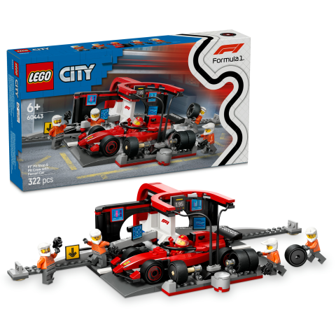 LEGO® City Ferrari Arabalı F1® Pit Stop ve Pit Ekibi Oyuncak Yarış Aracı 60443