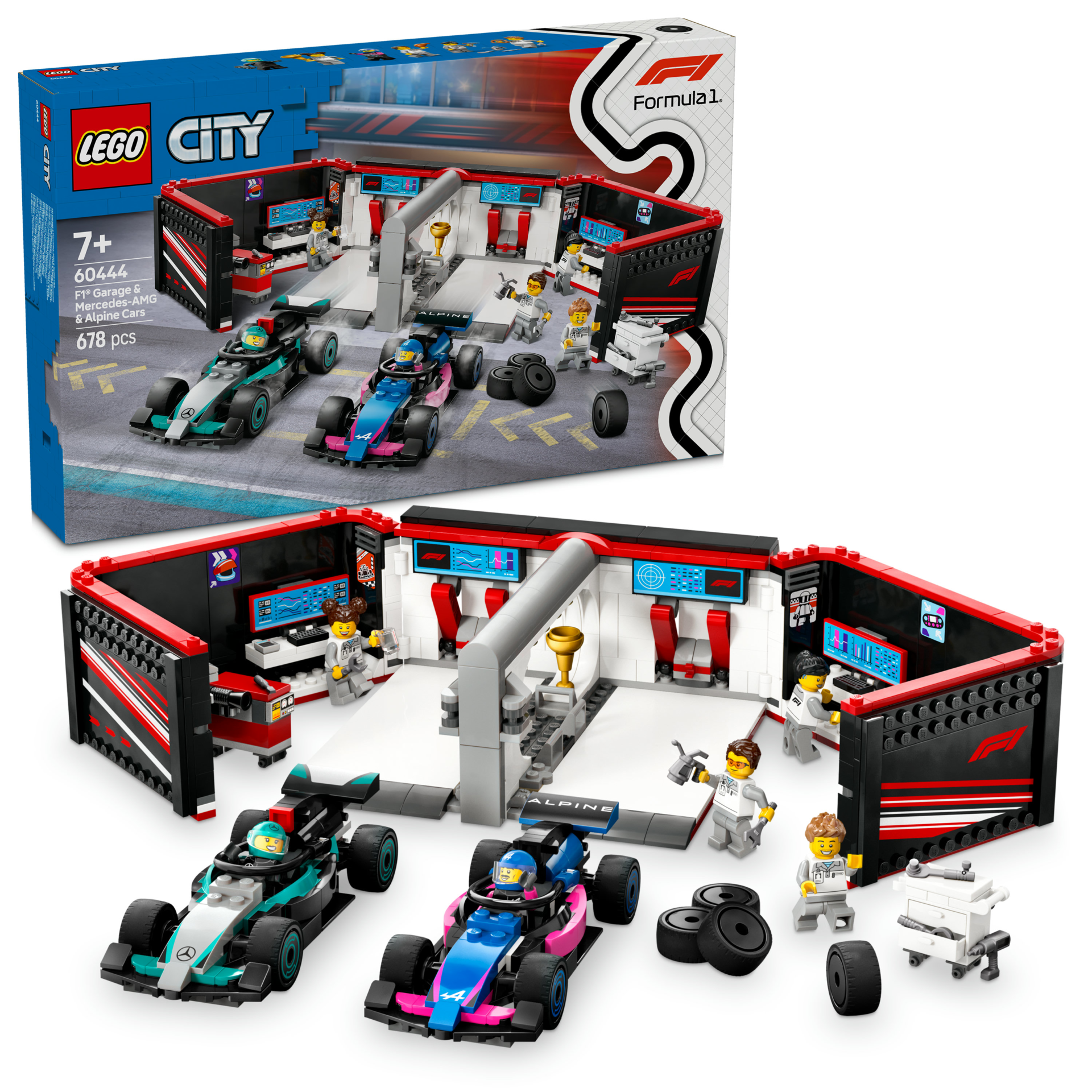 LEGO® City F1® Garajı ve Mercedes-AMG ve Alpine Arabaları Oyun