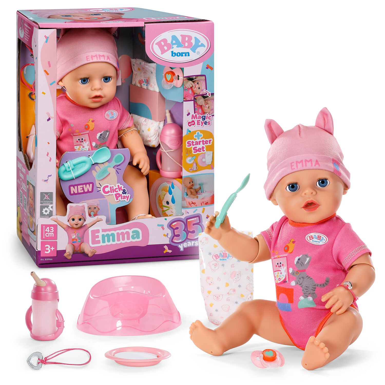 Baby born 43cm Emma Bebeği - Tut & Oyna Serisi