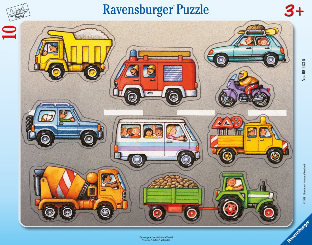 Ravensburger 10 Parçalı Büyük Çerçeveli Puzzle Araçlar