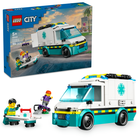LEGO® City Acil Yardım Ambulansı Oyuncak Araç Yapım Seti 60451