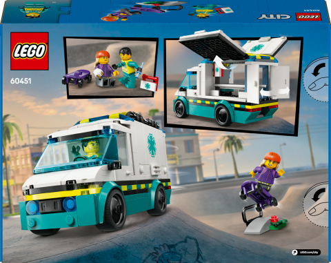 LEGO® City Acil Yardım Ambulansı Oyuncak Araç Yapım Seti 60451