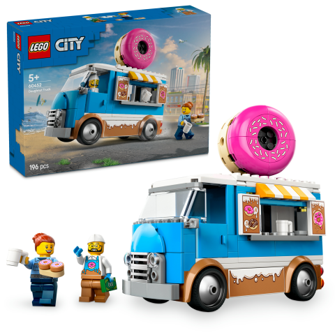 LEGO® City Donut Kamyonu 5 Yaş ve Üzeri Çocuklar için Seyyar Satıcı Oyuncağı 60452