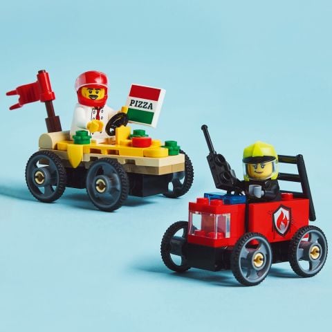 LEGO® City Pizza Arabası İtfaiye Kamyonuna Karşı Yarış Arabası Paketi Yarış Seti 60458