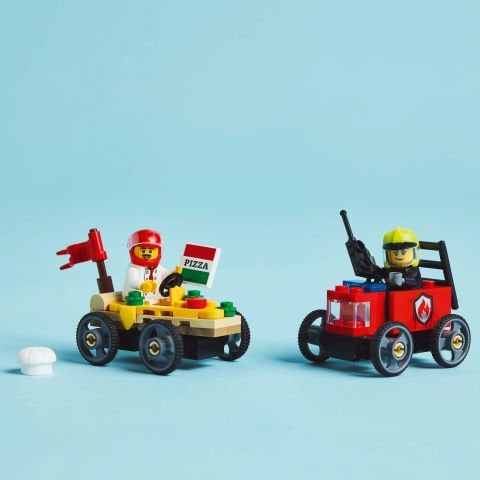 LEGO® City Pizza Arabası İtfaiye Kamyonuna Karşı Yarış Arabası Paketi Yarış Seti 60458