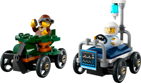 LEGO® City Uçak, Hastane Yatağına Karşı Yarış Arabası Paketi Soapbox Yarışı Oyuncağı 60459