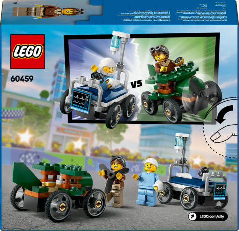 LEGO® City Uçak, Hastane Yatağına Karşı Yarış Arabası Paketi Soapbox Yarışı Oyuncağı 60459