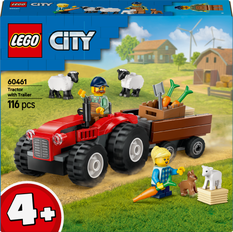 LEGO® City Römorklu Kırmızı Çiftlik Traktörü ve Koyun Çocuk Oyun Seti 60461