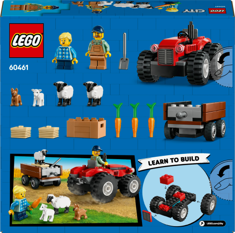 LEGO® City Römorklu Kırmızı Çiftlik Traktörü ve Koyun Çocuk Oyun Seti 60461