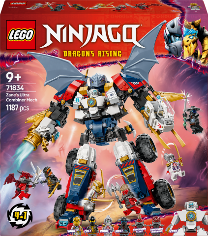 LEGO® NINJAGO® Zane’in Ultra Kombo Mech’i 4’ü 1 Arada Oyuncak Yapım Seti 71834