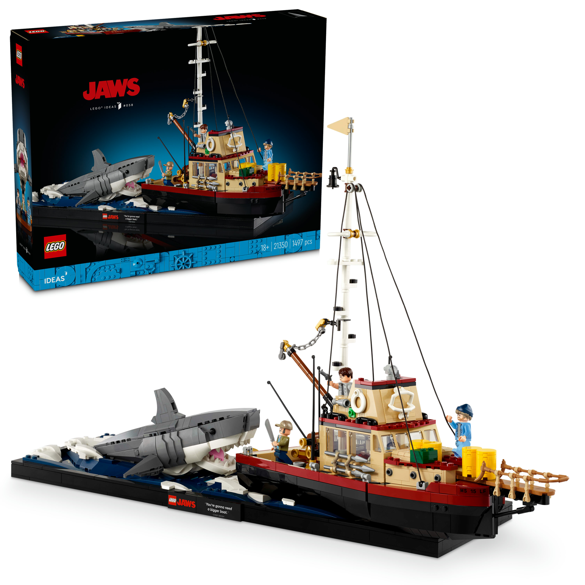 LEGO® Ideas Jaws, Yetişkinler için Köpek Balığı Hediyesi 21350