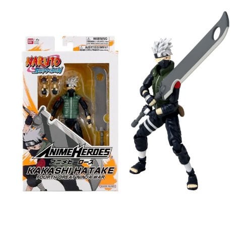 Bandai 16 cm Anime Heroes Naruto Figürleri - Hatake Kakashi 4 Büyük Ninja Savaşı