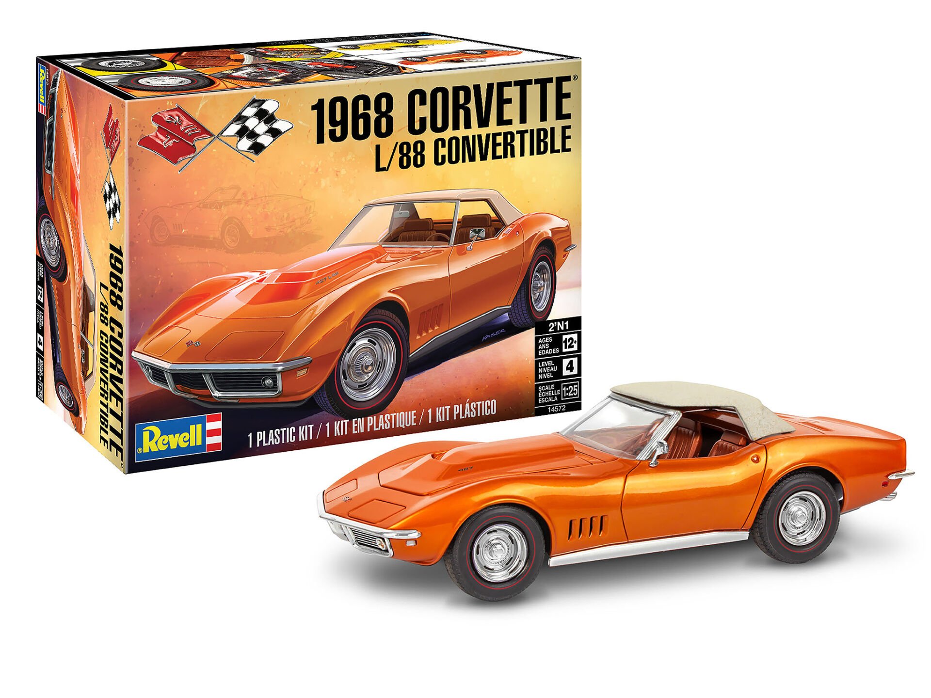 ’68 Corvette L/88 Convertible İkisi Bir Arada Model Kit