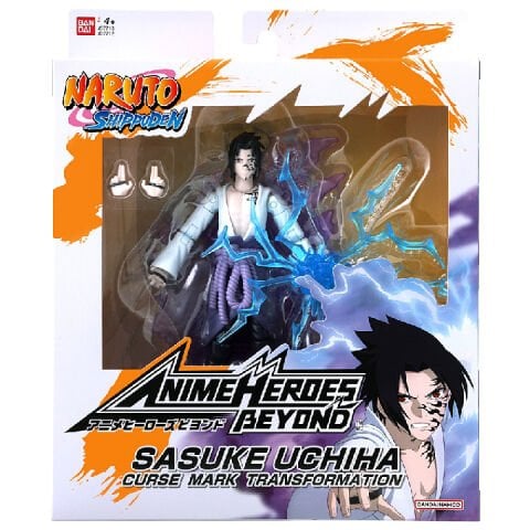 Bandai 16 cm Anime Heroes Naruto Sasuke Uchiha Figür ve Aksesuar Seti