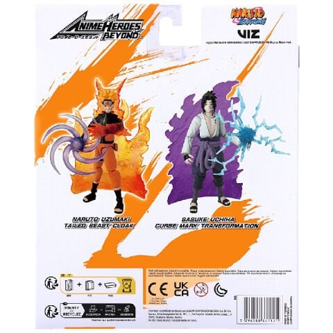 Bandai 16 cm Anime Heroes Naruto Sasuke Uchiha Figür ve Aksesuar Seti
