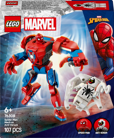 LEGO® Marvel Örümcek Adam Robotu, Anti Venom’a Karşı İnşa Edilebilen Oyuncak Figür Seti 76308