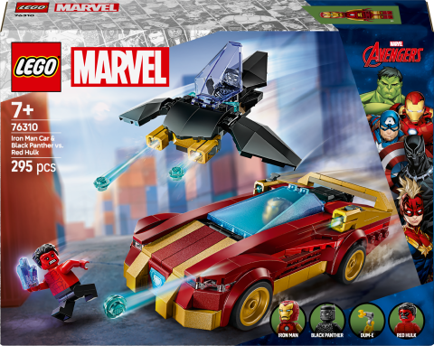 LEGO® Marvel Iron Man Arabası ile Black Panther, Red Hulk’a Karşı İnşa Edilebilen Oyun Seti 76310