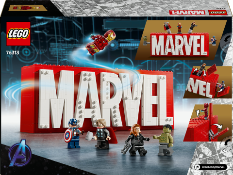 LEGO® Marvel: MARVEL Logosu ve Minifigürleri, İnşa Edilebilen Set 76313