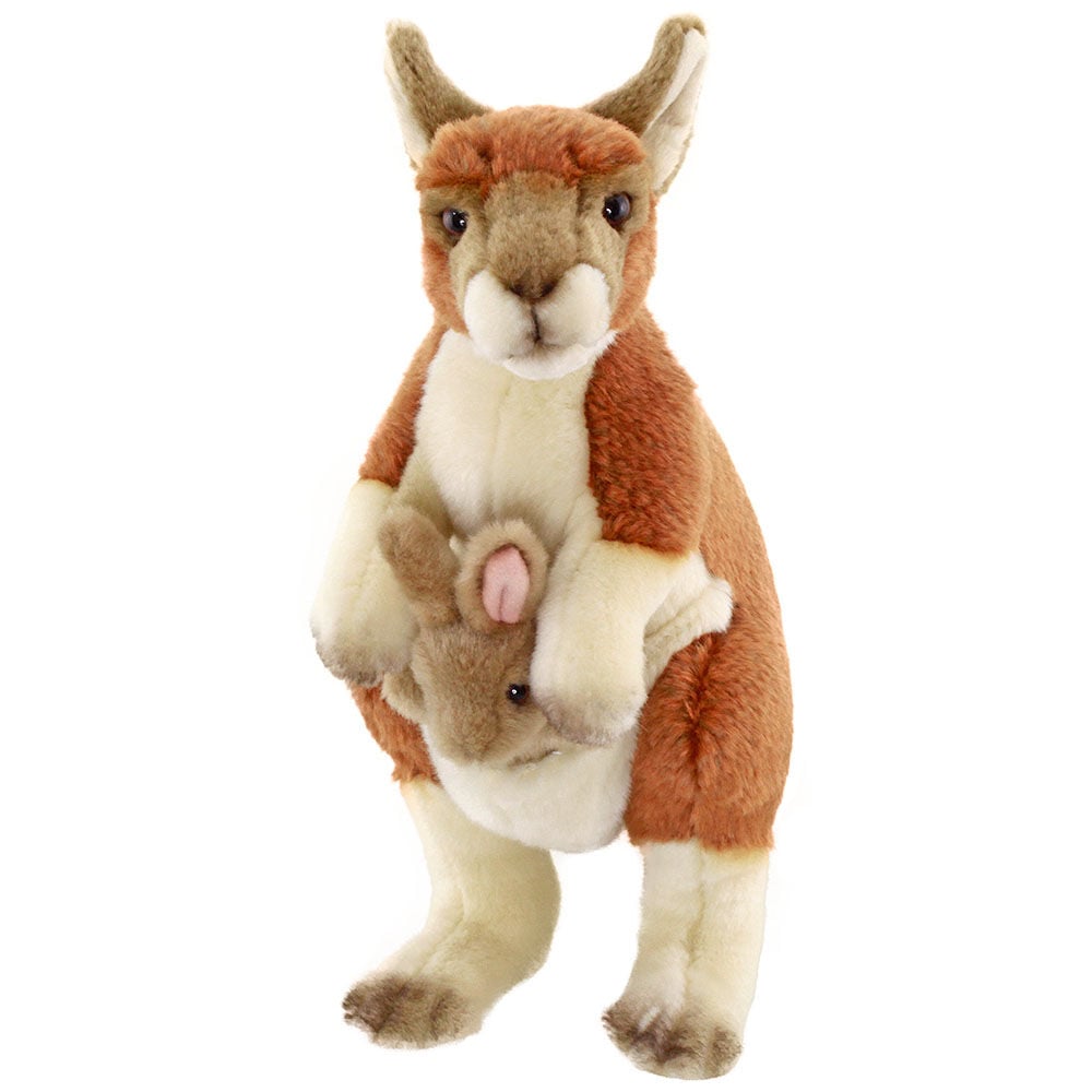 Animals Of The World Ayakta Bebekli Kanguru Peluş Oyuncak 28 cm