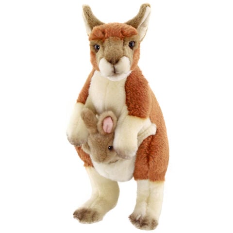 Animals Of The World Ayakta Bebekli Kanguru Peluş Oyuncak 28 cm