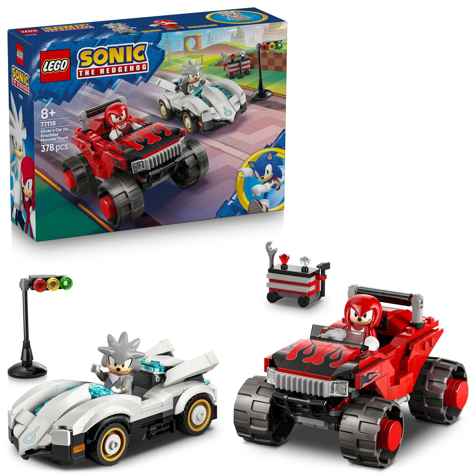 LEGO® Sonic™ Silver’ın Arabası vs Knuckles Canavar Kamyonu 77118