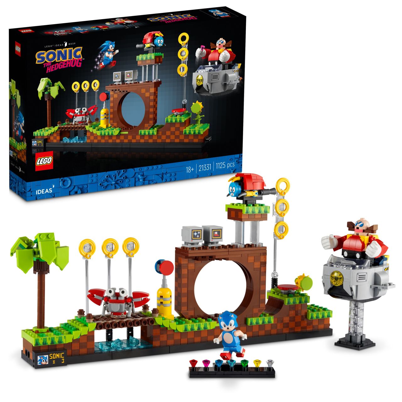LEGO® Ideas Sonic the Hedgehog™ – Yeşil Tepe Bölgesi 21331 - Yetişkinler için Nostaljik Yapım Seti (1125 Parça)