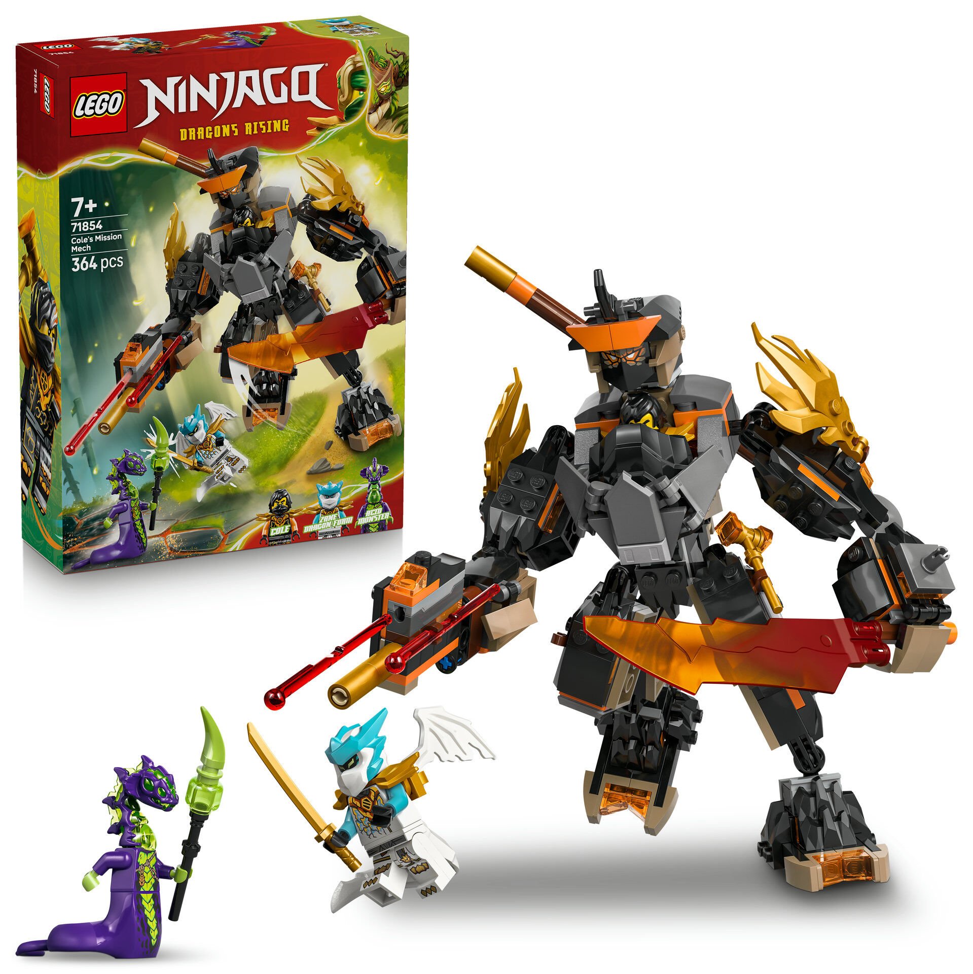LEGO® NINJAGO® Cole'un Görev Robotu ve Ejderha Zane 71854
