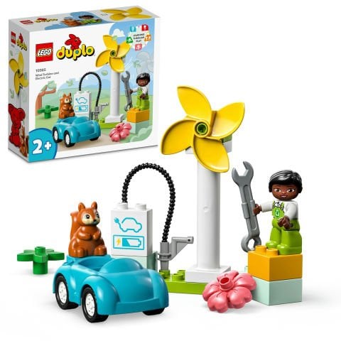 LEGO® DUPLO® Kasabası Rüzgar Türbini ve Elektrikli Araba 10985 Oyuncak Yapım Seti