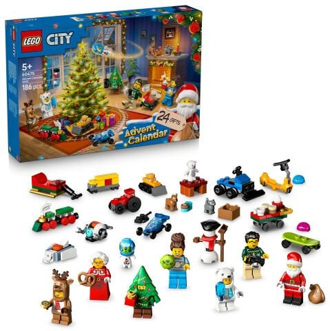 LEGO® City 2025 Yılbaşı Takvimi, 5 Yaş ve Üzeri Çocuklar için Yılbaşı Hediyesi 60475