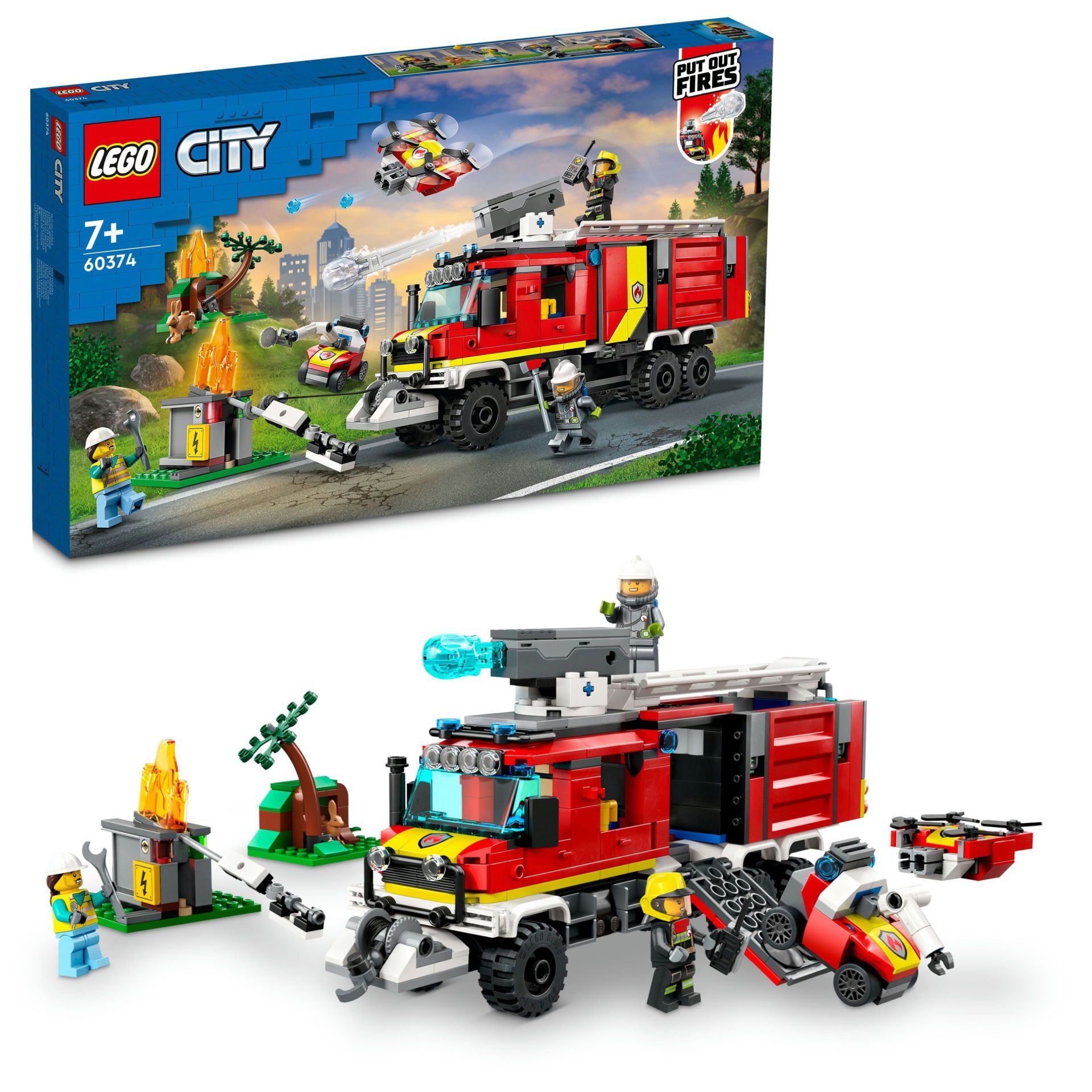 LEGO® City İtfaiye Komuta Kamyonu 60374 Oyuncak Yapım Seti (502 Parça)