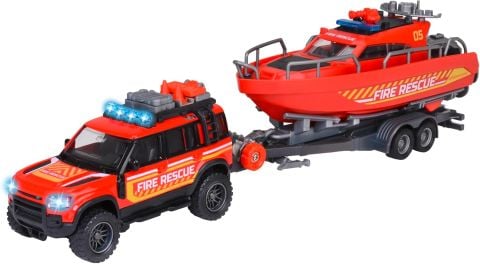 Majorette Land Rover İtfaiye+Tekne