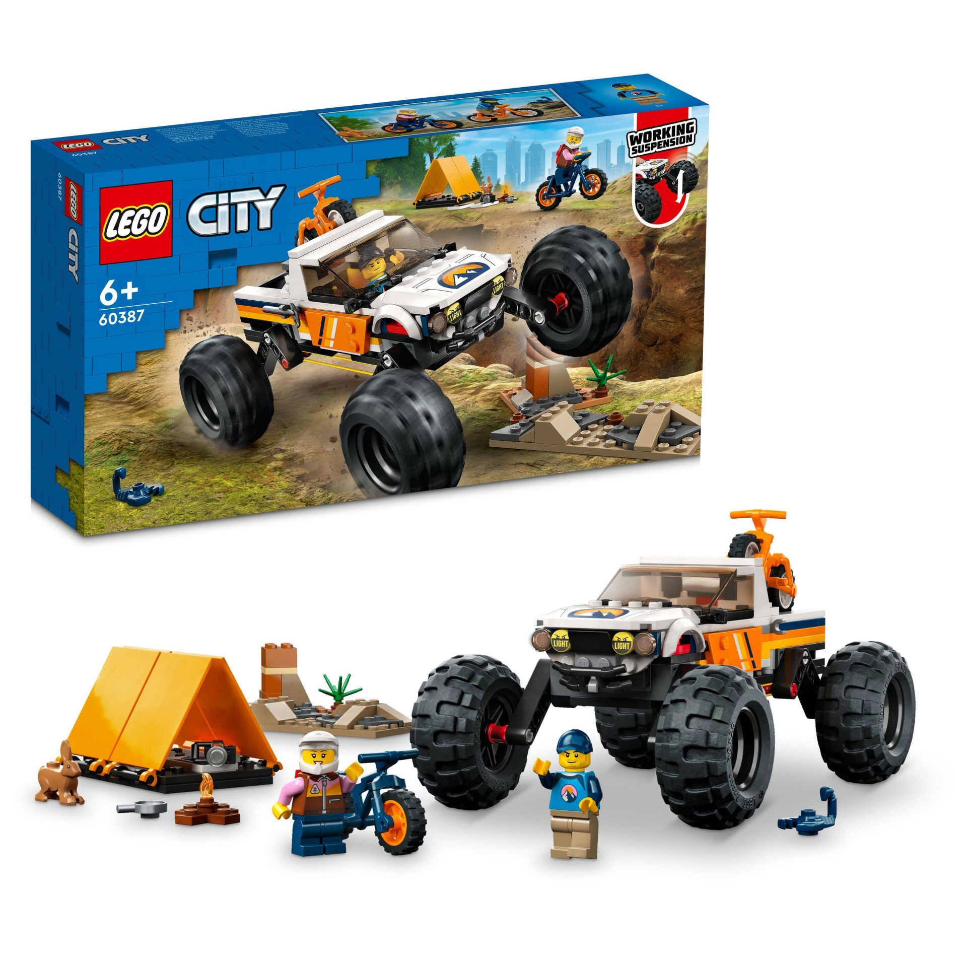 LEGO® City 4x4 Arazi Aracı Maceraları 60387 Oyuncak Yapım Seti (252 Parça)