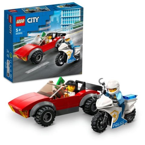 LEGO® City Polis Motosikleti Araba Takibi 60392 Oyuncak Yapım Seti (59 Parça)