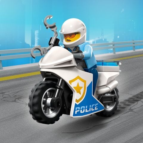LEGO® City Polis Motosikleti Araba Takibi 60392 Oyuncak Yapım Seti (59 Parça)