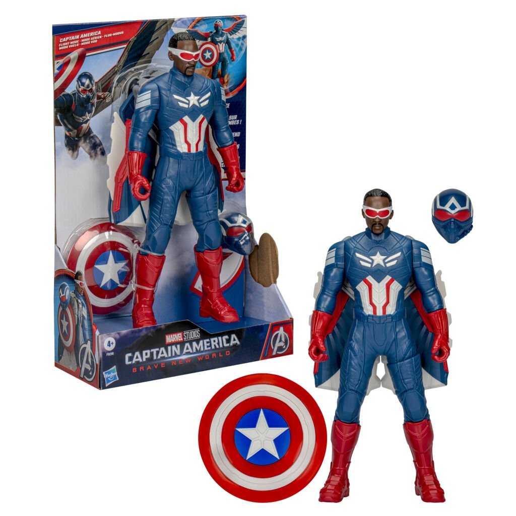 Marvel Avengers Captain America: Brave New World Uçuş Modu Figürü, 9'' (22 cm), 4+ Yaş