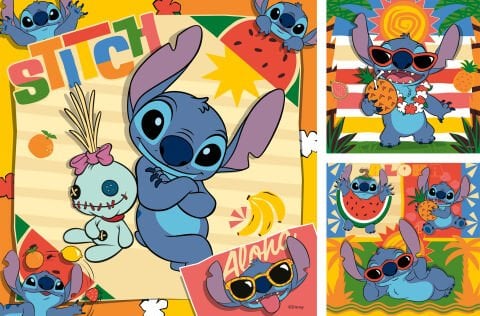 3x49p Puzzle Disney Stitch