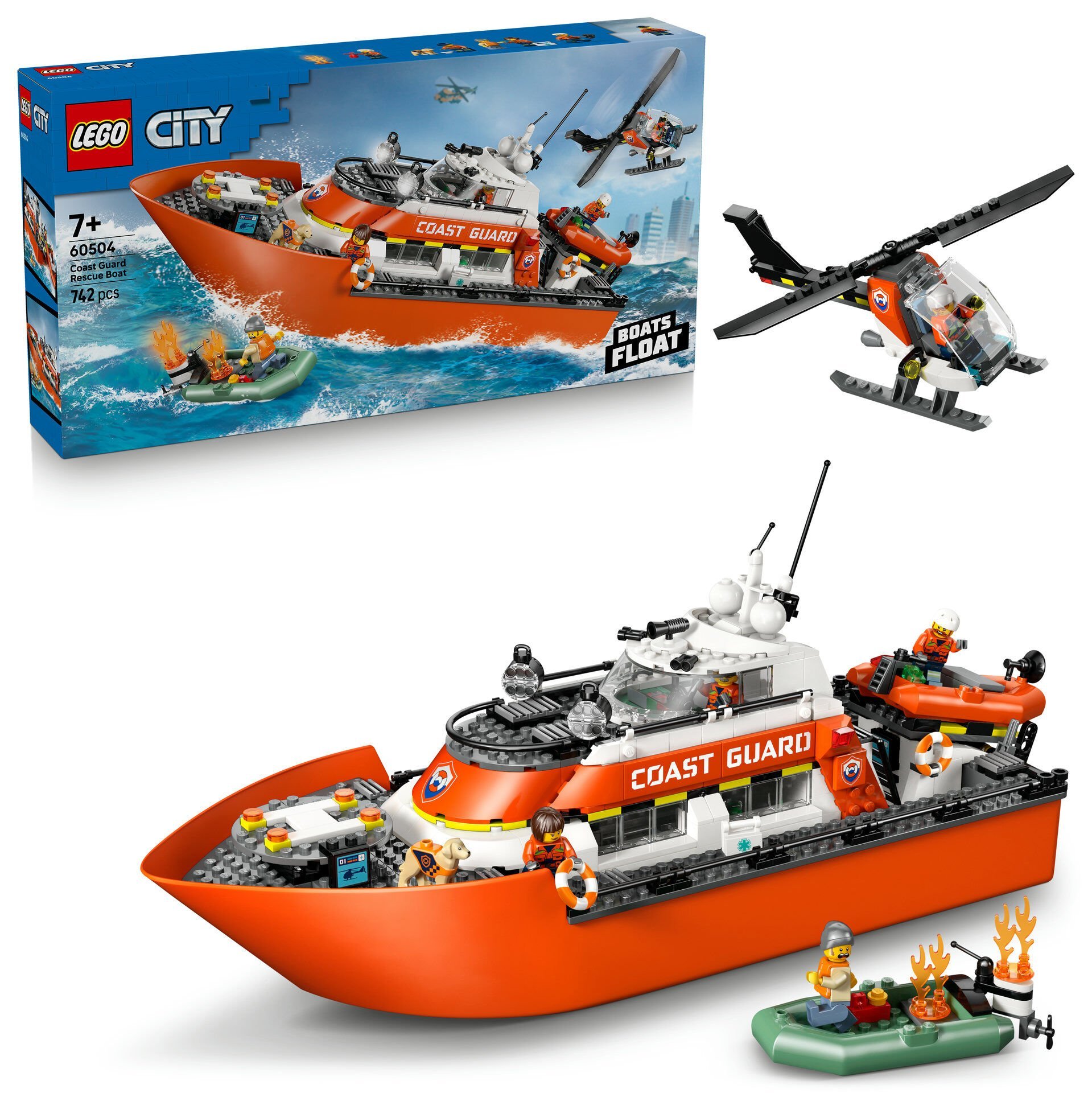 LEGO® City Sahil Güvenlik Kurtarma Botu ve Helikopteri 60504