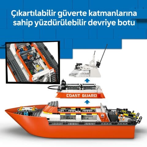 LEGO® City Sahil Güvenlik Kurtarma Botu ve Helikopteri 60504